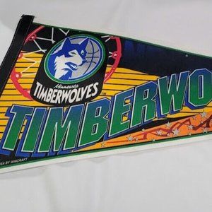 NBA Minnesota Timberwolves Vintage 1990's Slam Dunk Team Logo Pennant #4